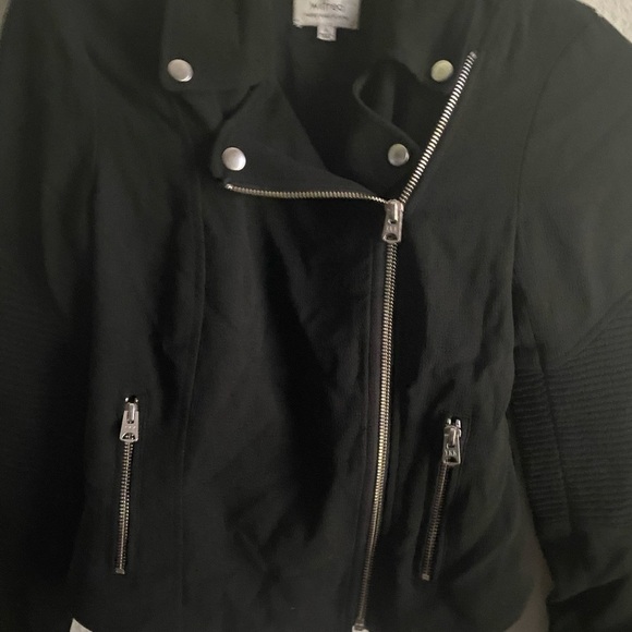 ASO The Flash Aritzia Wilfred Montesson Black Moto Japanese Crepe Jacket Size 0 - Picture 6 of 15